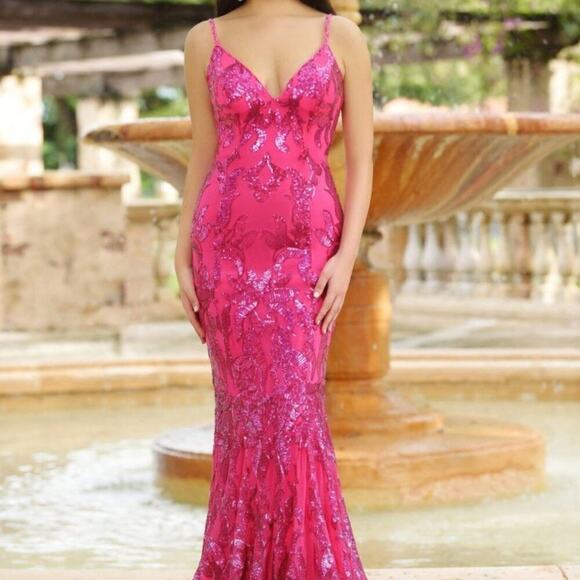 JOVANI 07784 PINK Prom Dress Size 4 - Picture 2 of 12